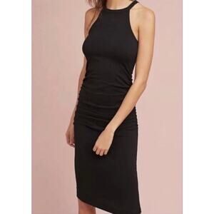 Michael Stars Black Ruched RacerBack Midi Dress – Size Large